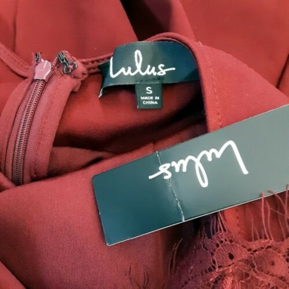 Wine Red and Lace Fit & Flare Dress NWT - Picture 7 of 7